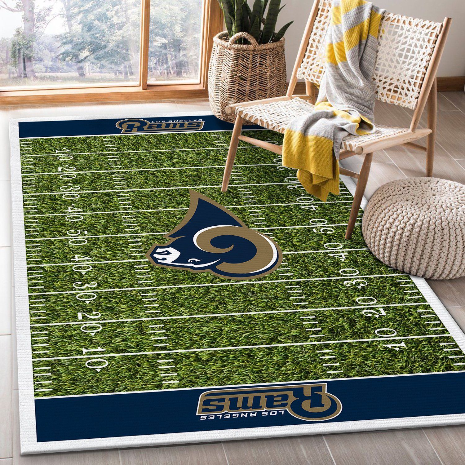 Los Angeles Rams rug Football rug Floor Decor The US Decor