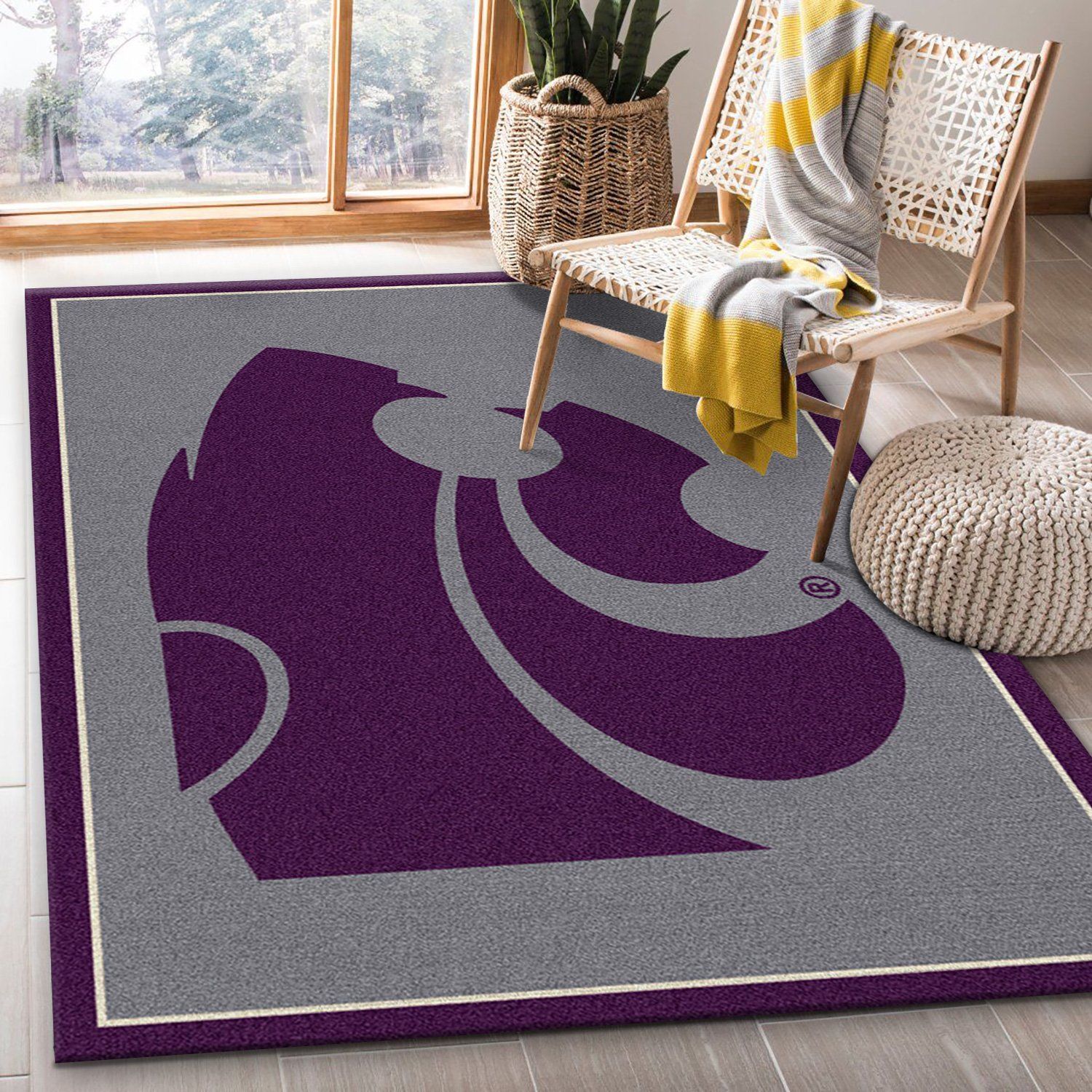 College Spirit Kansas State Sport Area Rug For Christmas Team Logo Family Gift US Decor