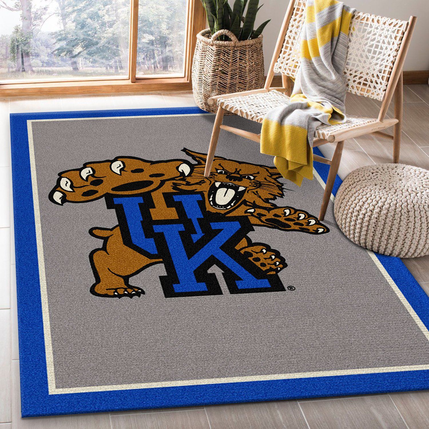 College Spirit Kentucky Sport Area Rug Carpet Team Logo Family Gift US Decor