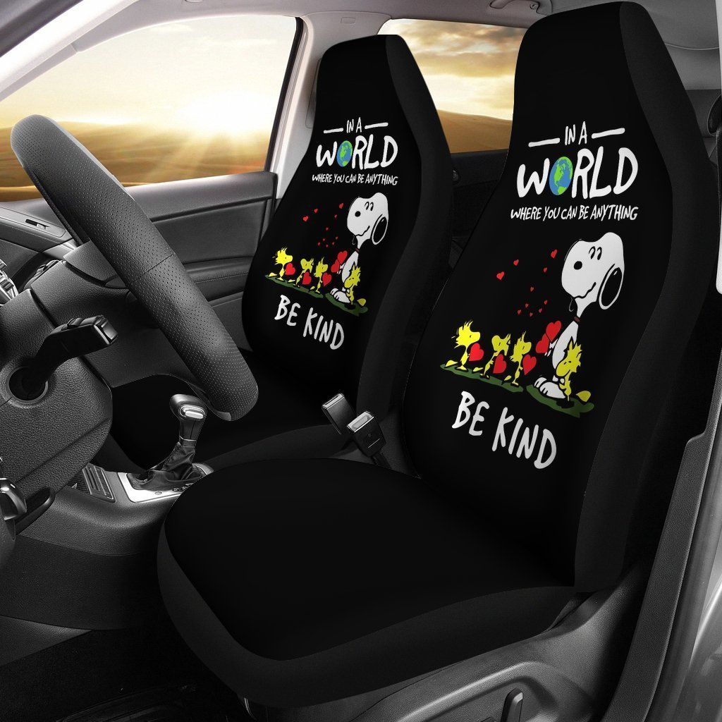 In A World Where You Can Be Anything Be Kind Snoopy Car Seat Cover