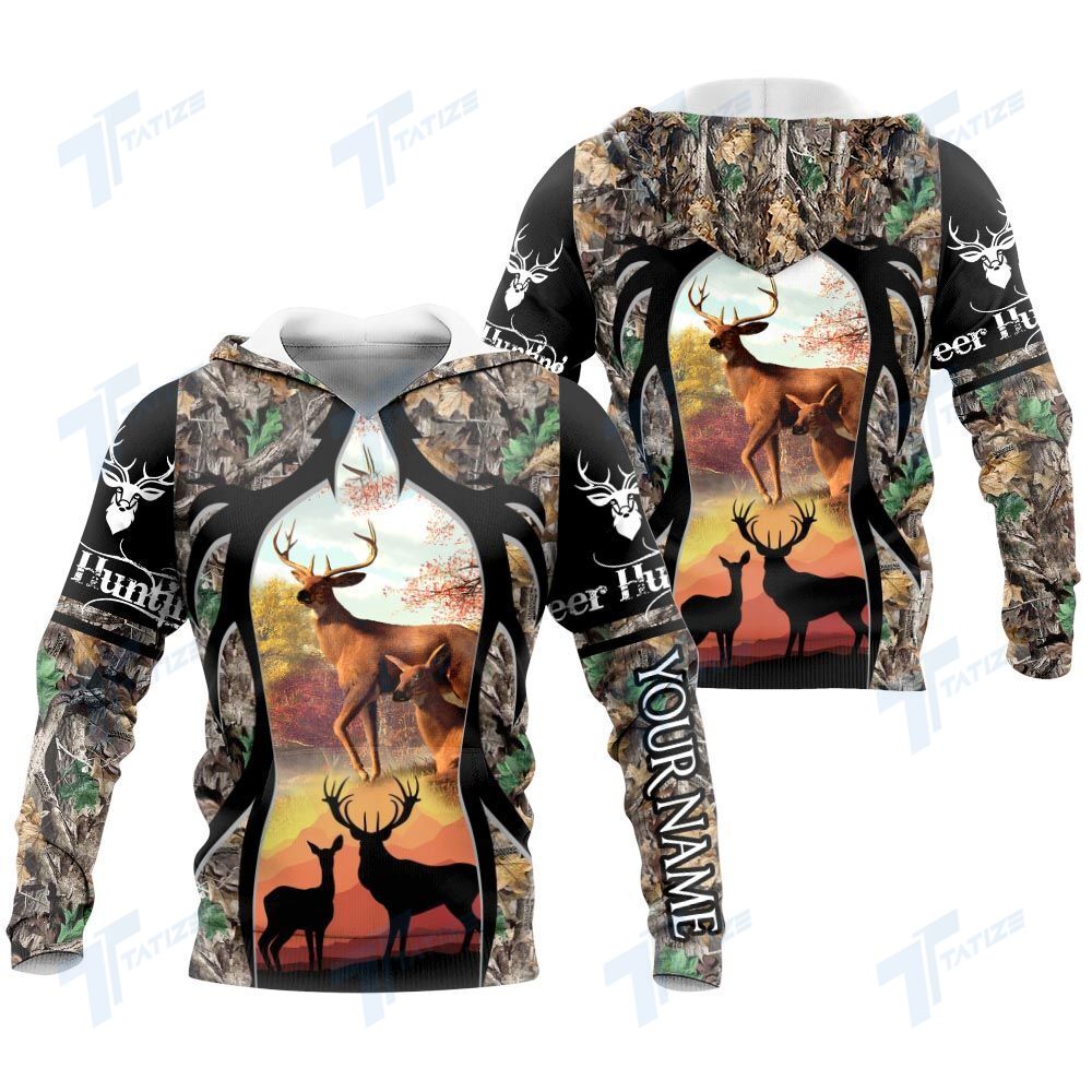 Custom Name Deer Hunting 3D All Over Printed Shirt, Sweatshirt, Hoodie, Bomber Jacket Size S – 5XL