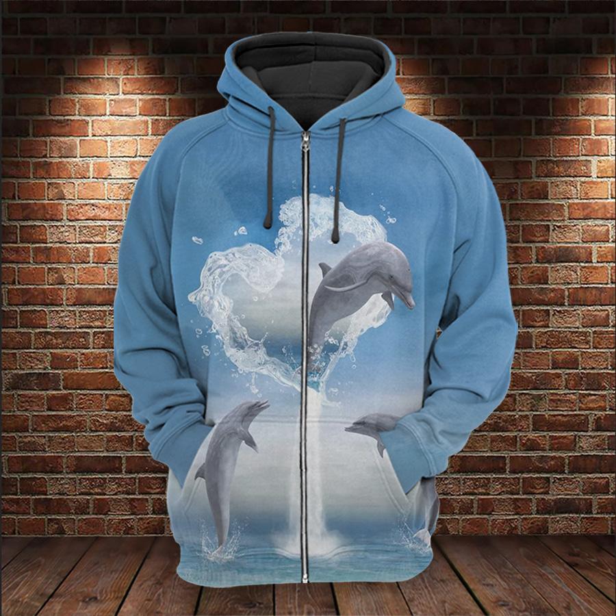 Heart Of Dolphins Ocean 3D All Over For Dolphin Lovers