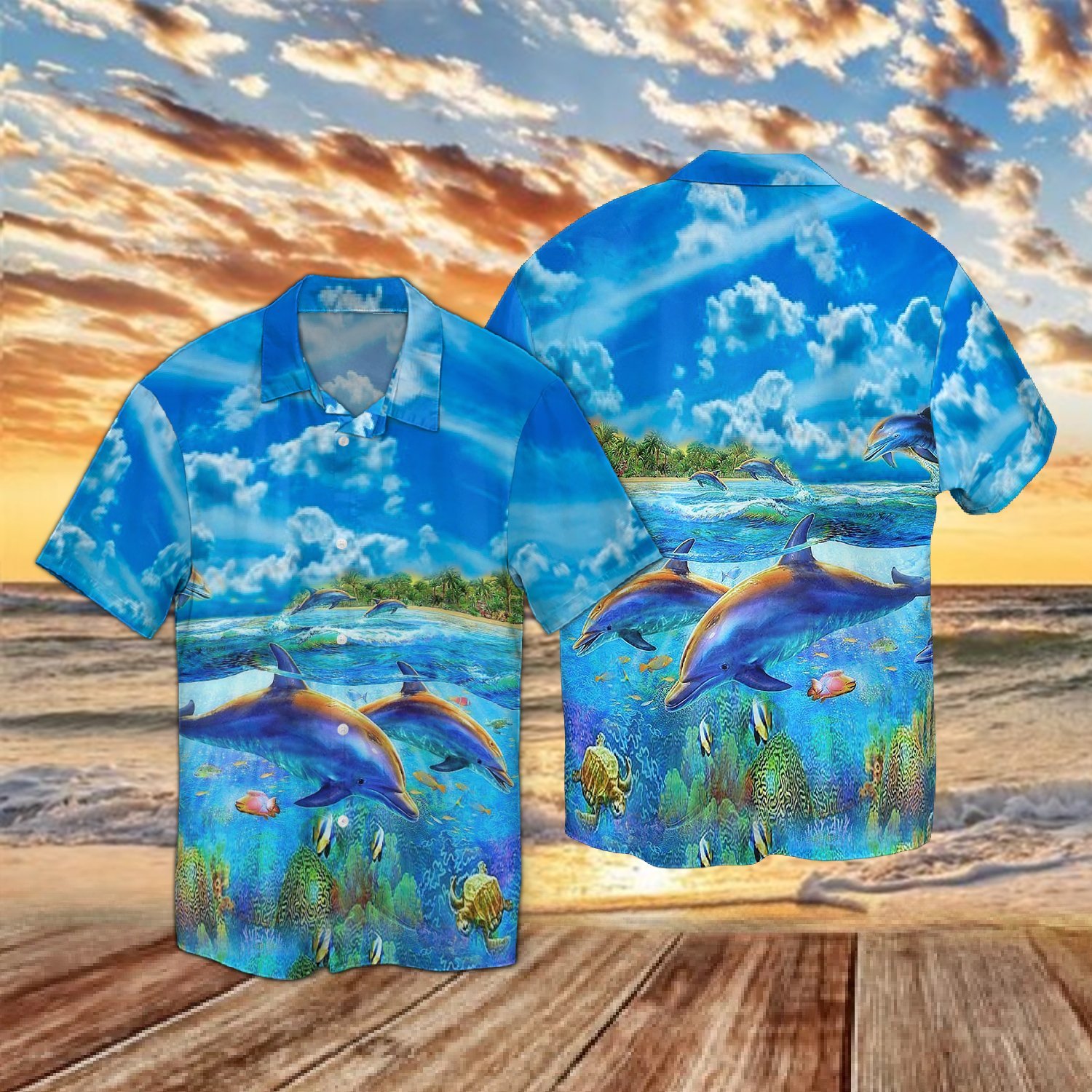 Dolphins Under The Sea Hawaii Shirt