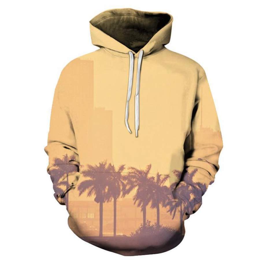 Miami Palm Trees Unisex 3D All-Over Print Hoodie