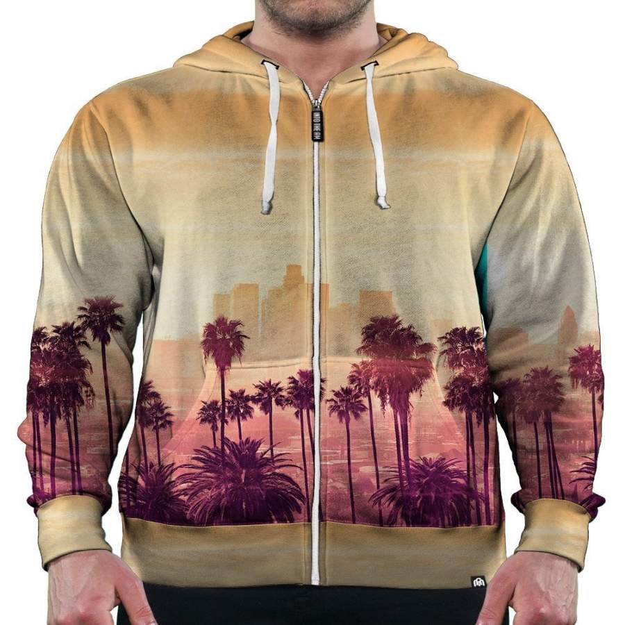 Los Angeles City Zip-Up Men/Women All-Over Print 3D Hoodie