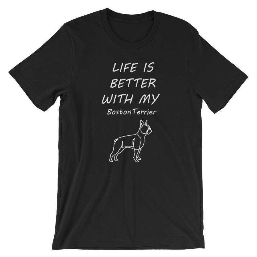 Life Is Better With My Boston Terrier Woman Unisex 3D All-over Print Tshirt