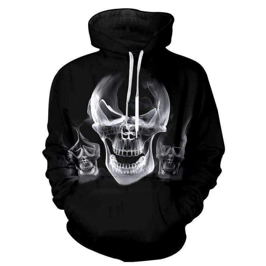 Ghost Skull 3D Long Sleeve Men/Women All-Over Print 3D Hoodie