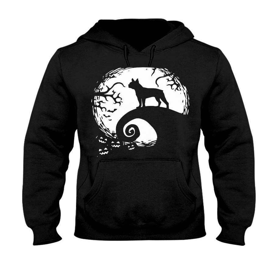 Halloween Boston Terrier Dog Unisex Pullover Hoodie Sweatshirt Black Xl