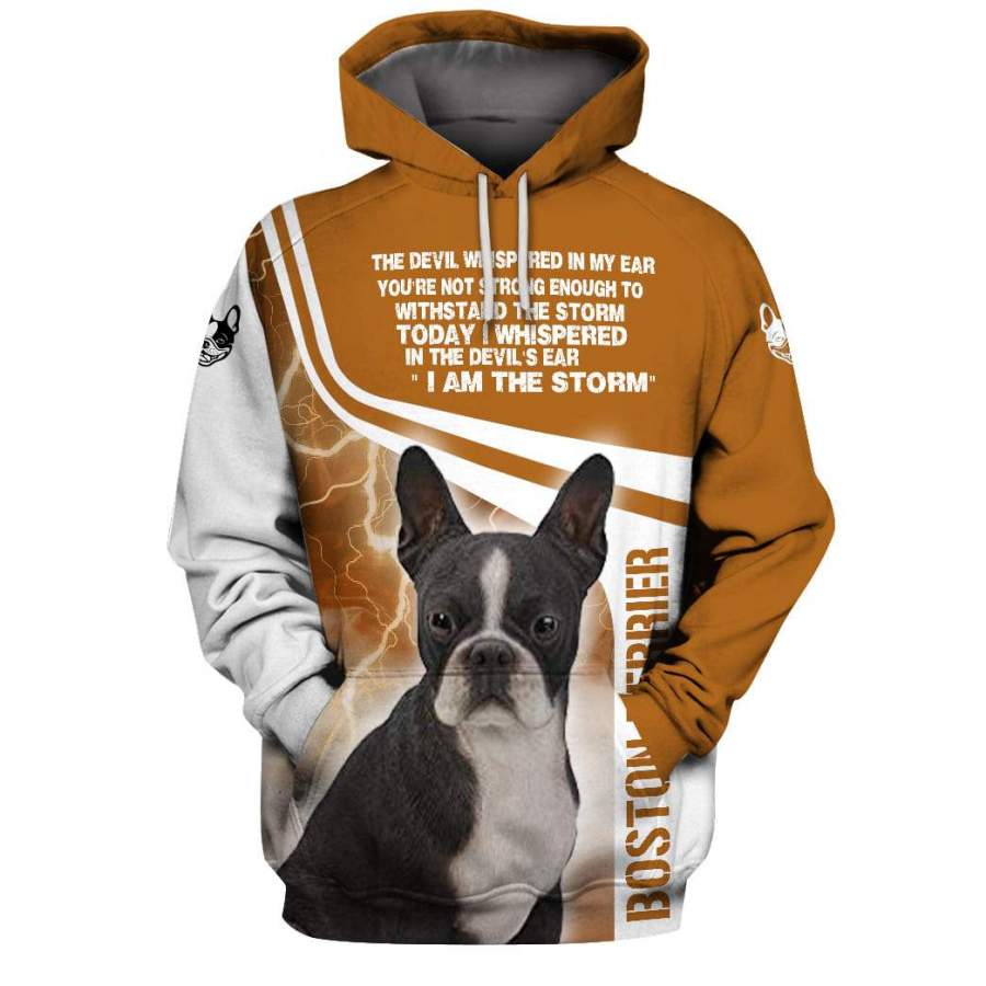 Boston Terrier Men/Women Pullover 3D Printed Hoodies Sweatshirt L