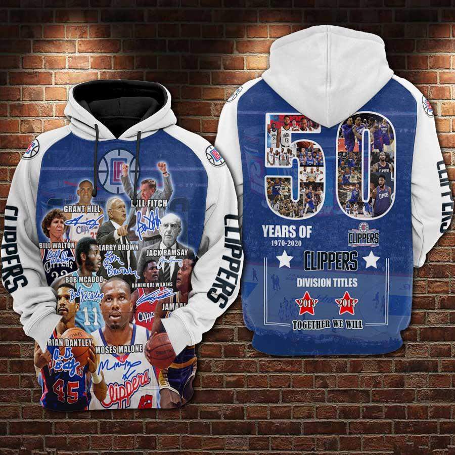 Los Angeles Clippers 50 Years Men/Women All-Over Print 3D Hoodie