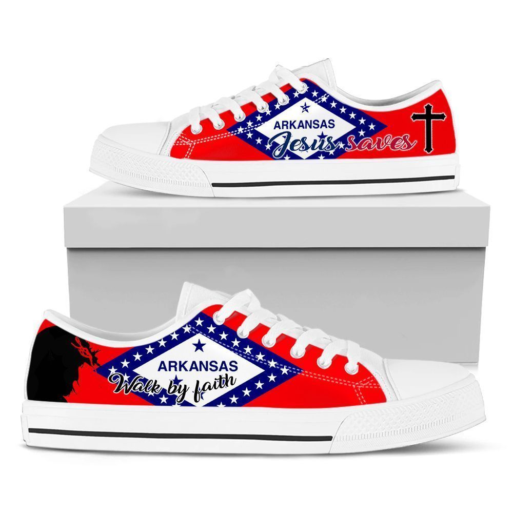 Arkansas Jesus Walk By Faith Men Low Top Shoes