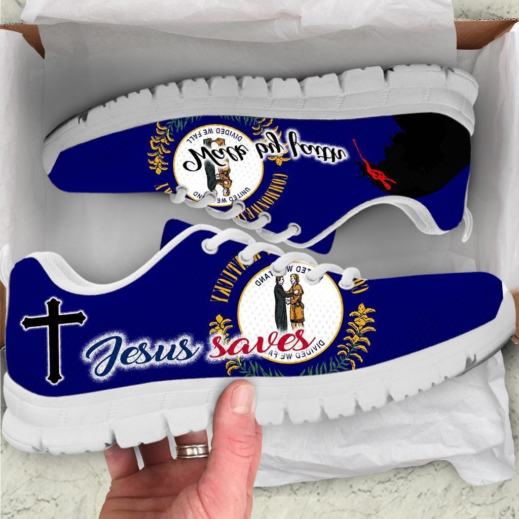 Kentucky Jesus Walk By Faith Women Sneakers Shoes