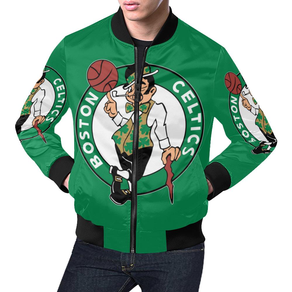 Boston Celtics All Over Print Bomber Jacket For Men