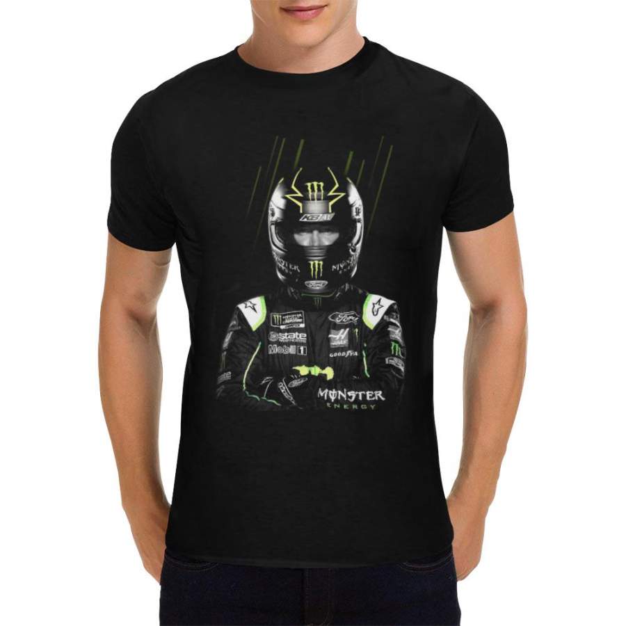 Kurt Busch Black Heavy Cotton T-Shirt for Men