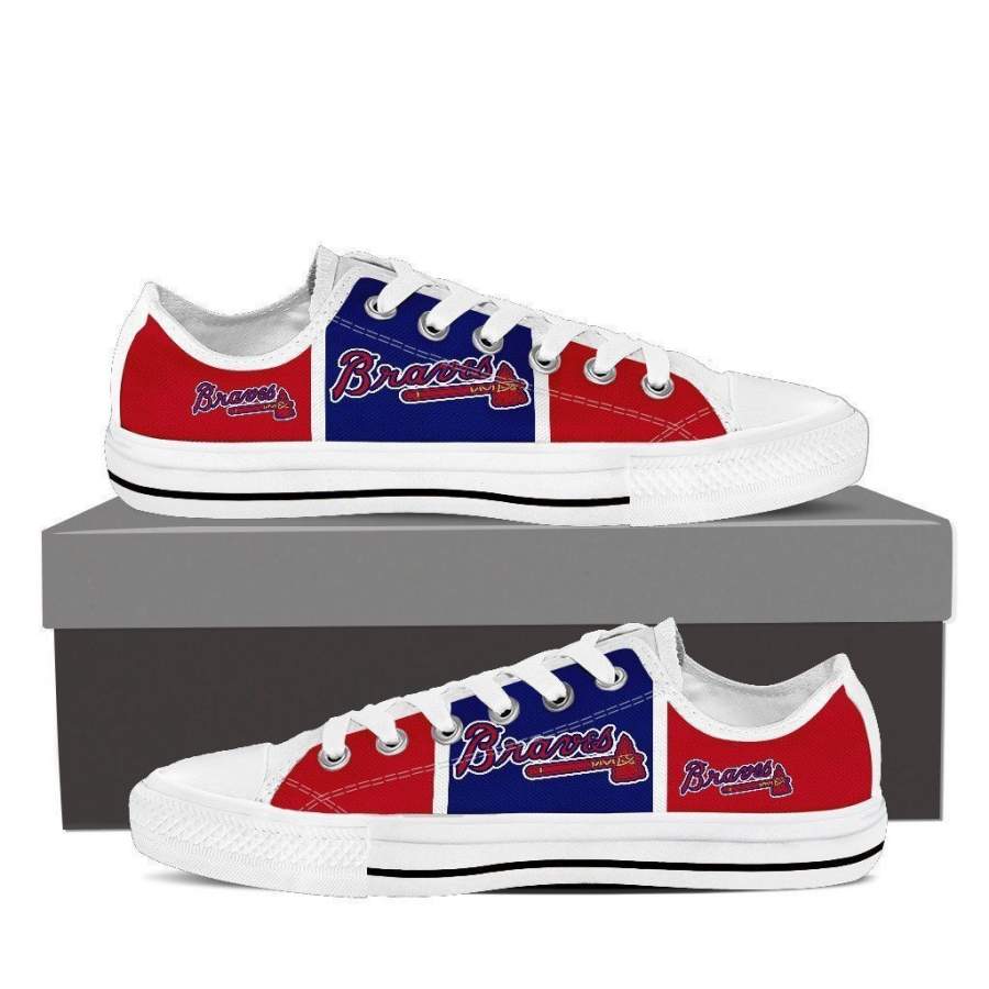 Atlanta Braves Low Top Sneakers Shoes For Men