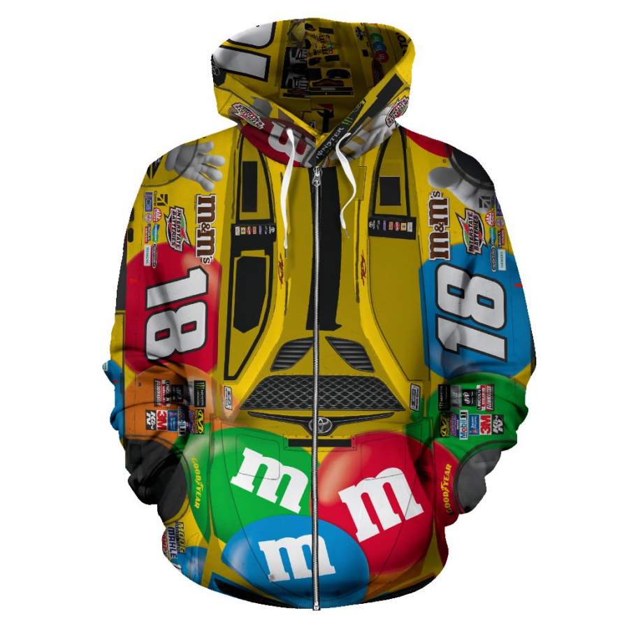 Kyle Busch All Over Zip-Up Hoodie