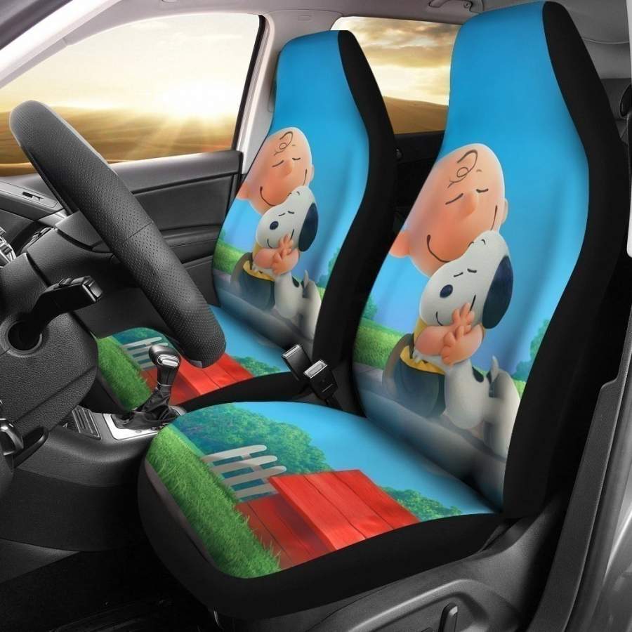 Charlie Brown Hugging Snoopy Car Seat Covers