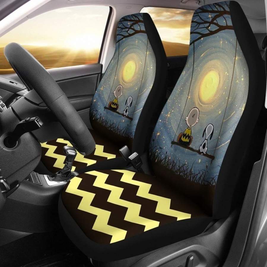 Charlie and Snoopy Moonlight Car Seat Covers