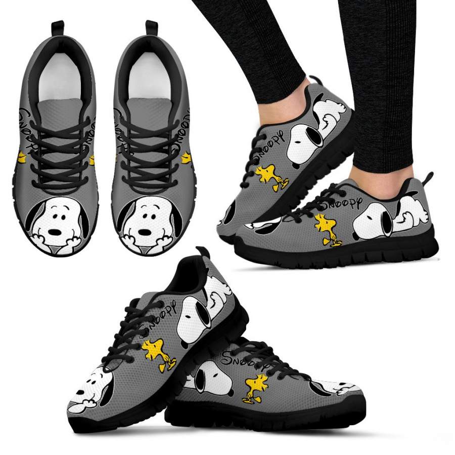 Grey Snoopy Sneakers Snoopy Shoes For Women