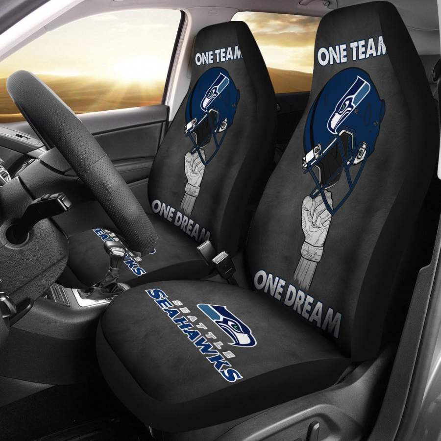 One Team One Dream Seahawks Football Team Car Seat Covers