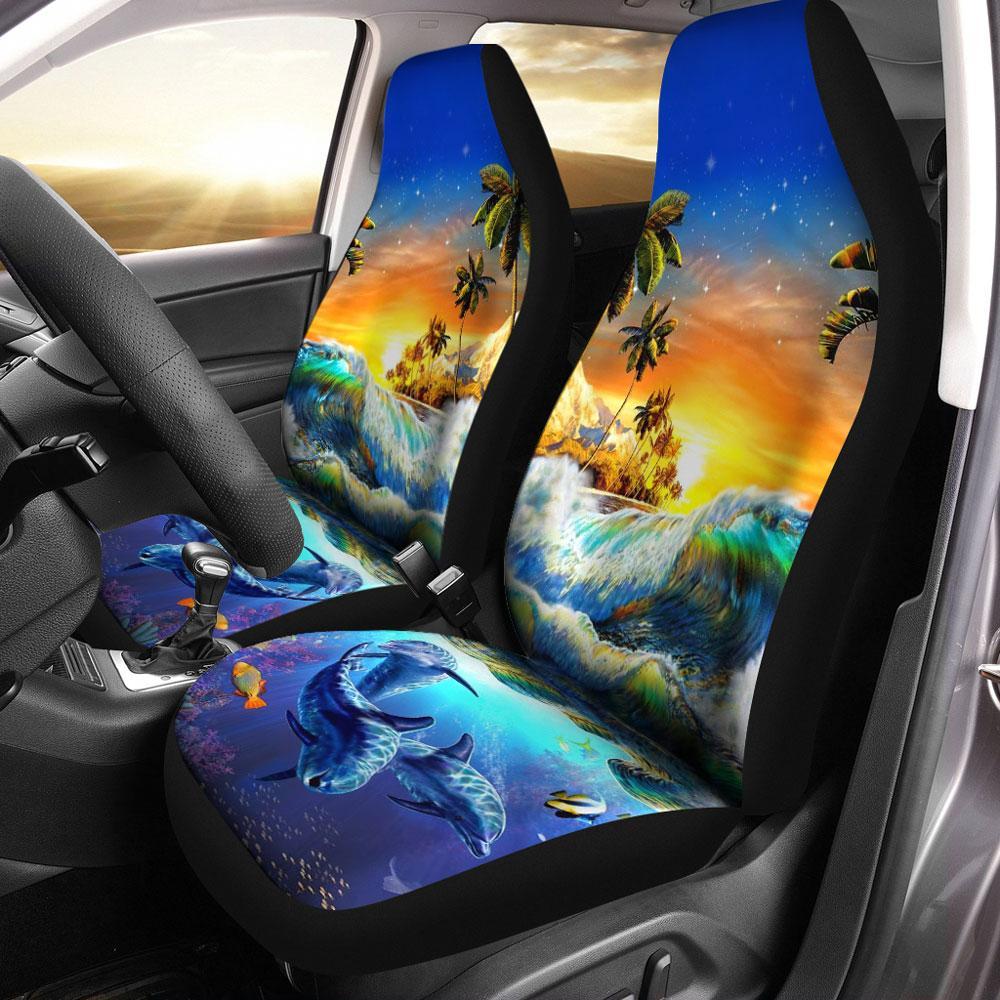 Beauty Dolphins Print Car Seat Covers