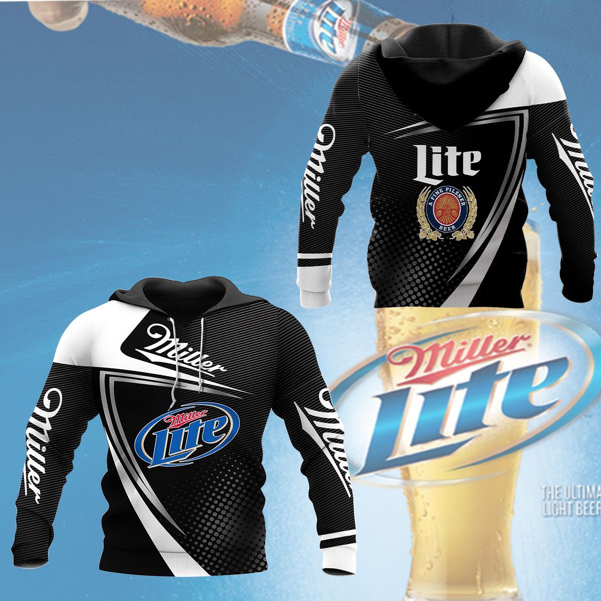 3D All Over Printed Miller Lite NCT- HA Shirts Ver 1 (Black)