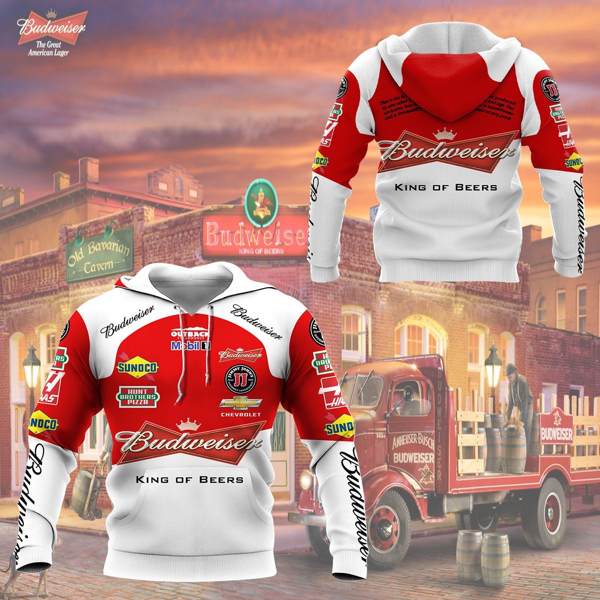 3D All Over Printed Budweiser NTH – HT Shirts Ver 1 (White)