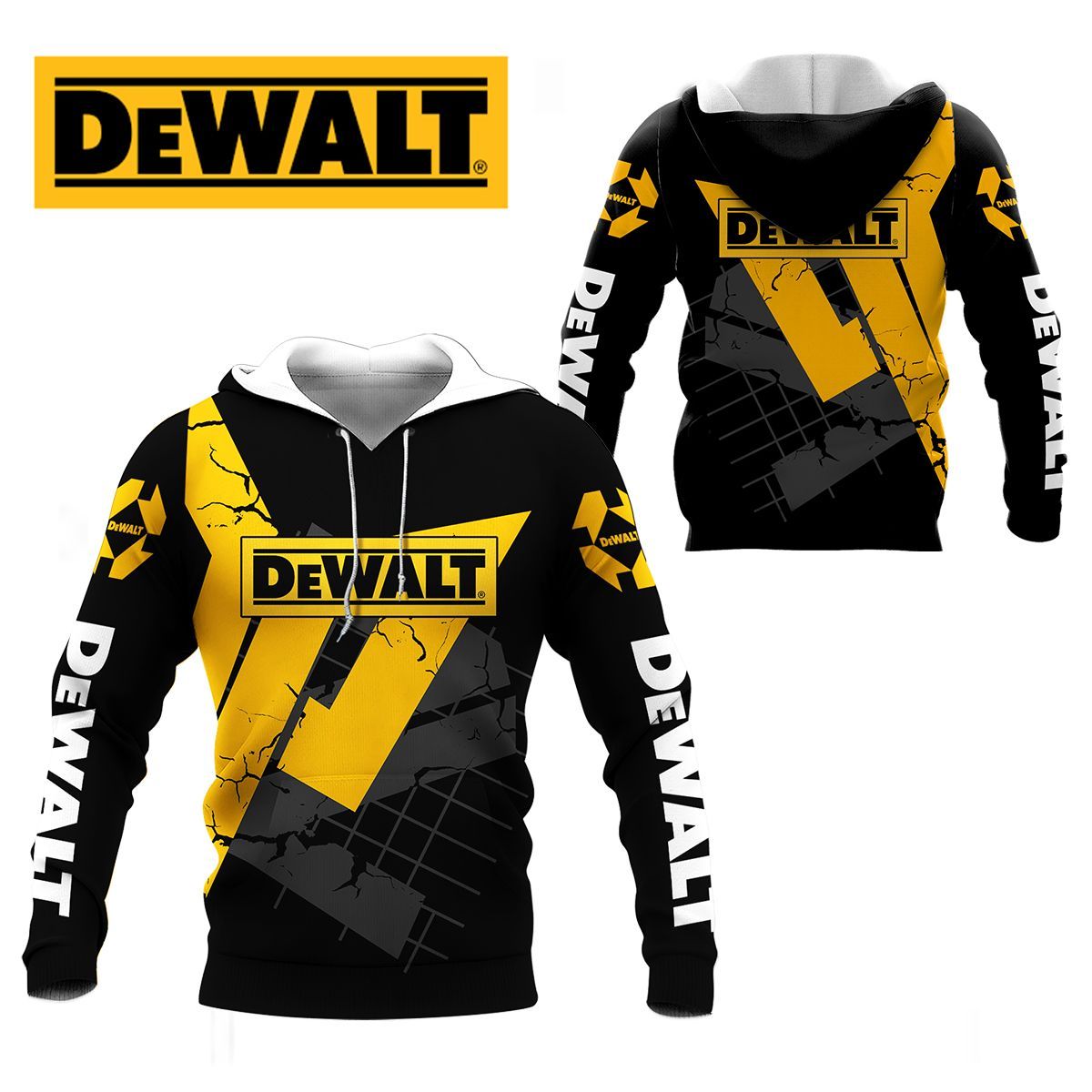 3D All Over Printed Dewalt NTH-HA Shirts Ver 3 (Black & Yellow)