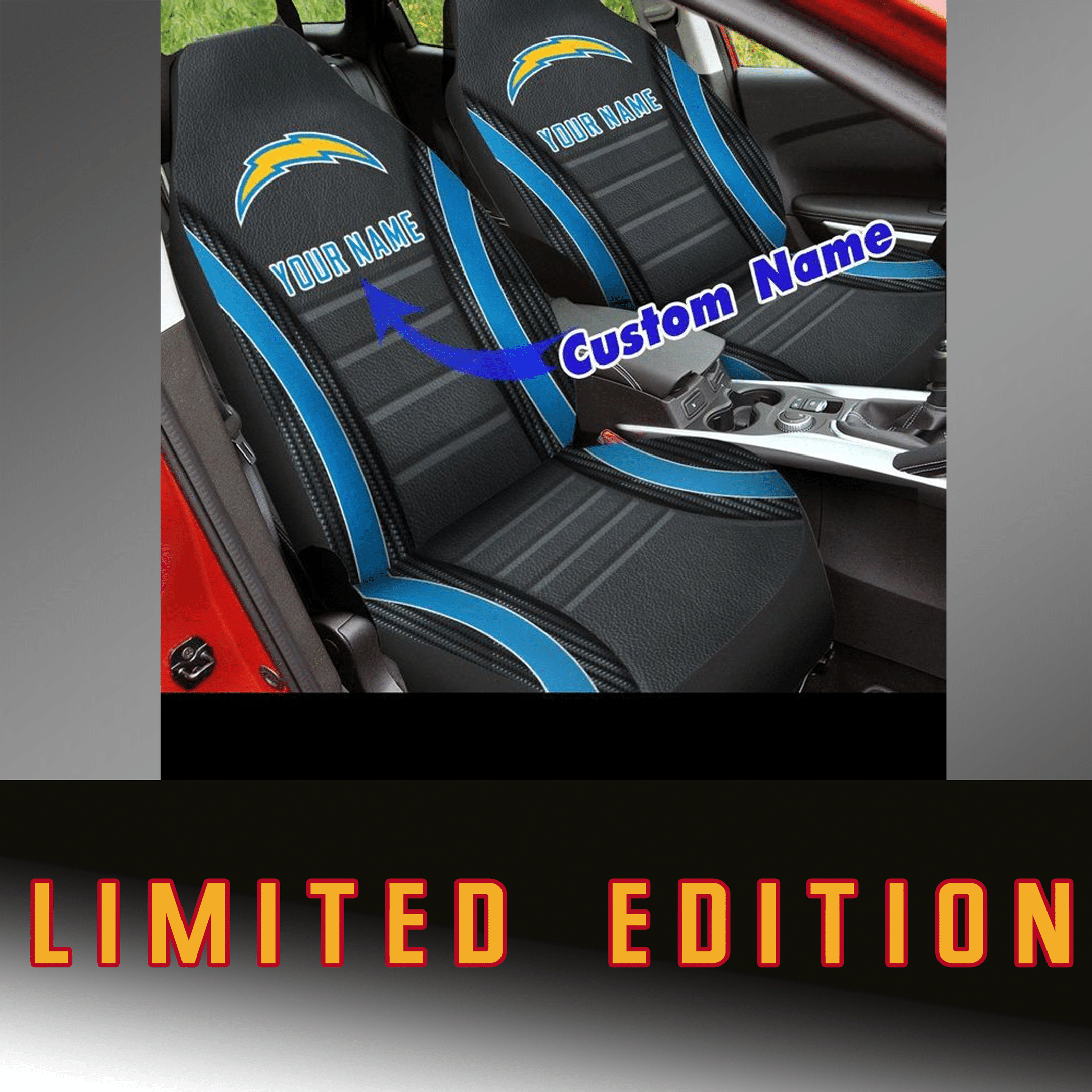 Los Angeles Chargers Custom Car Seat Covers (Set Of 2) -Ver All