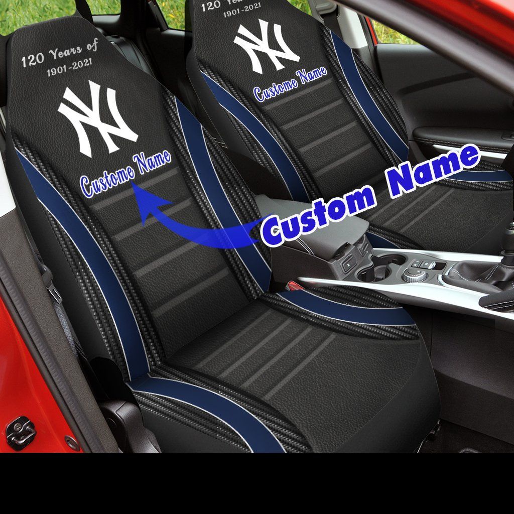 New York Yankees Custom Name Car Seat Covers (Set Of 2)