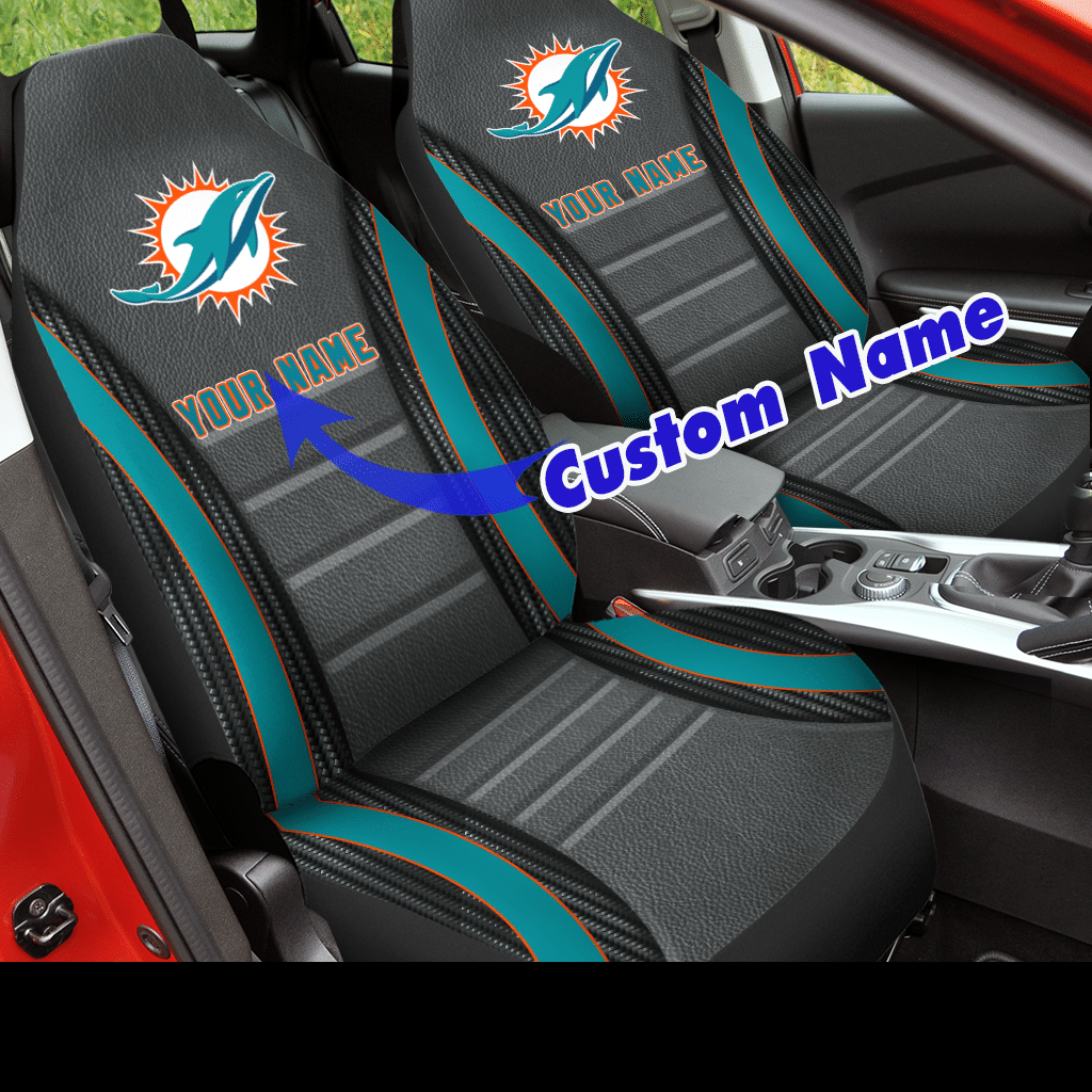 Dolphins Custom Car Seat Covers (Set Of 2)