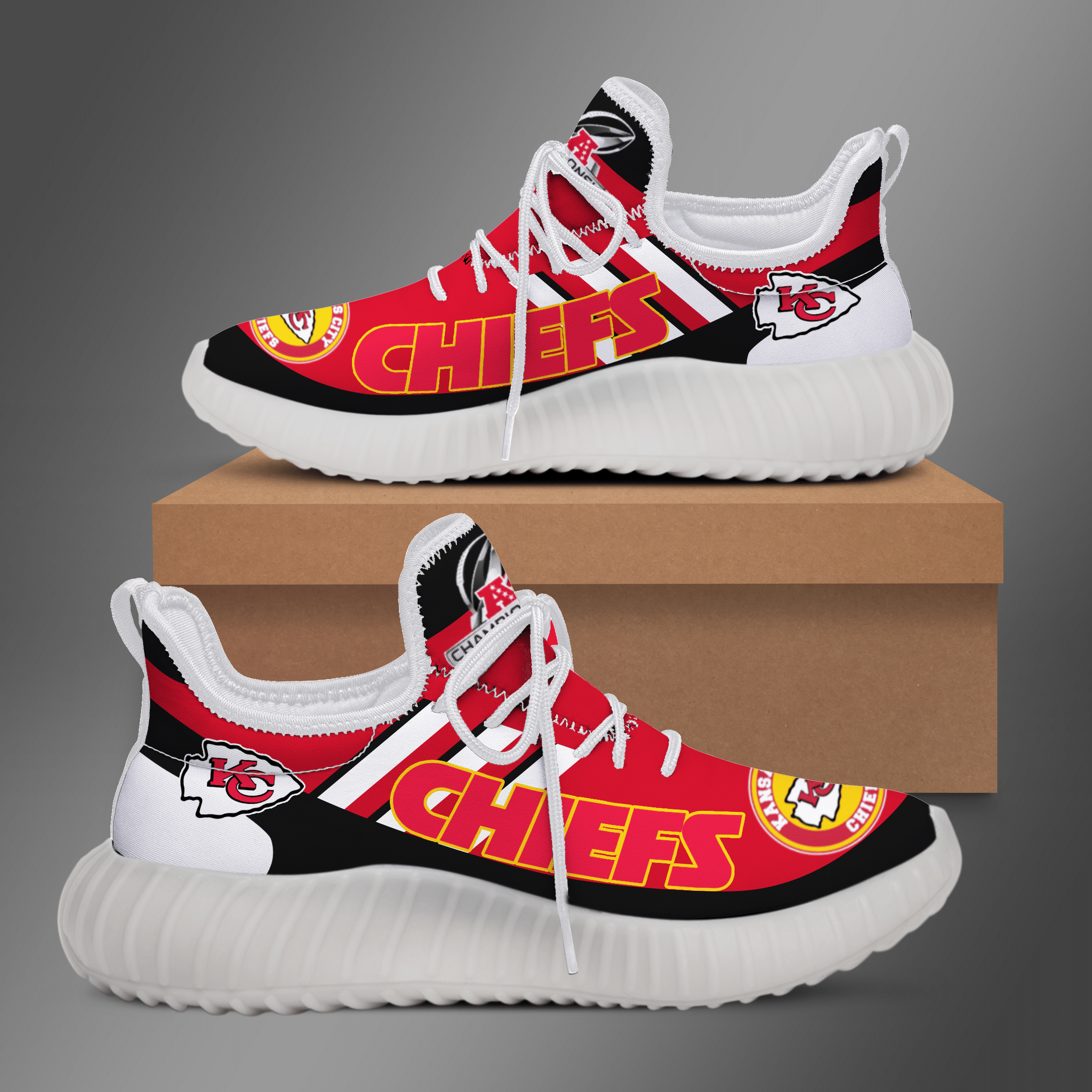 Kansas City Chiefs Yz Shoes – Afc Champions 2021