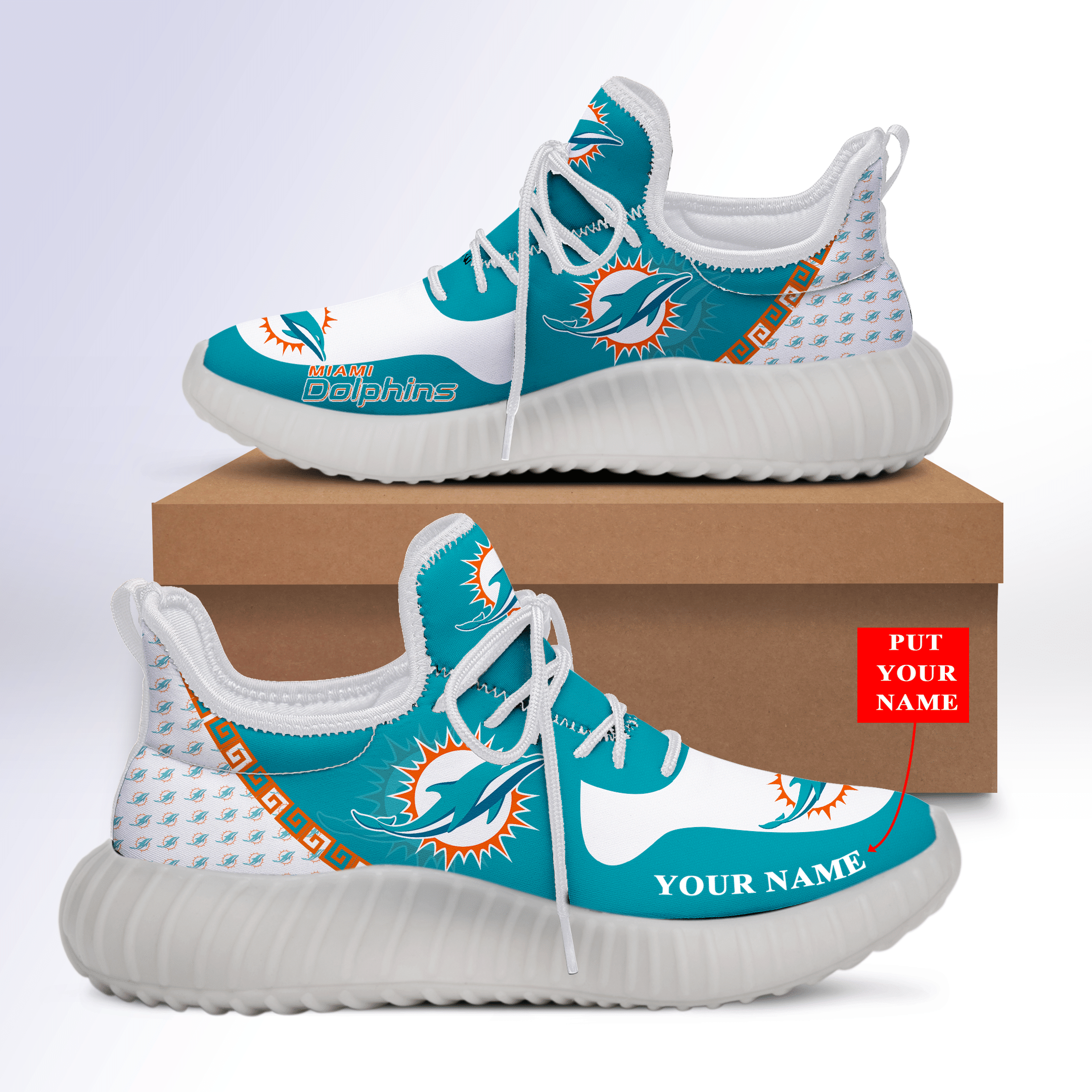 Miami Dolphins Custom Name Yz Shoes -V11