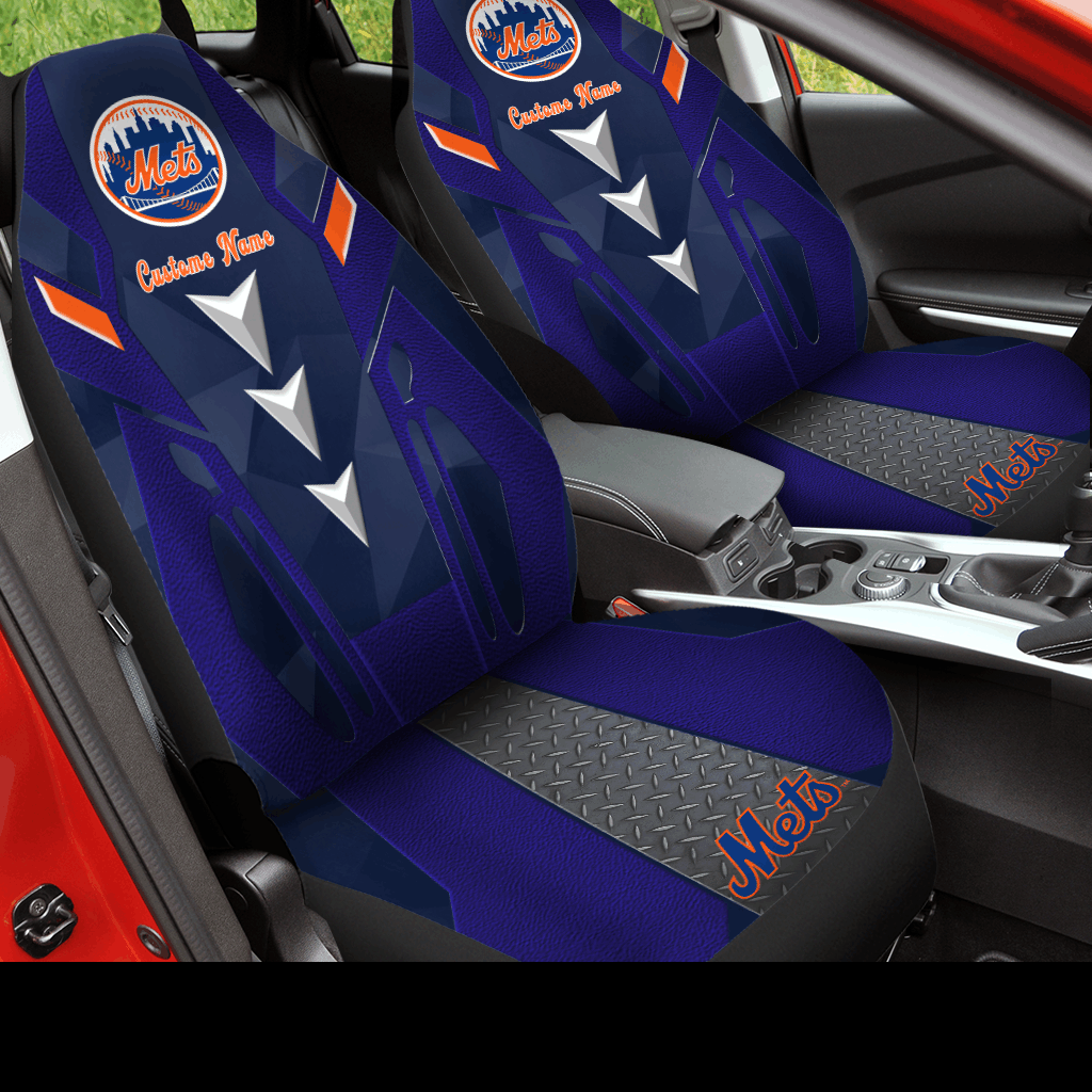 New York Mets Custom Name Car Seat Covers (Set Of 2) – V6