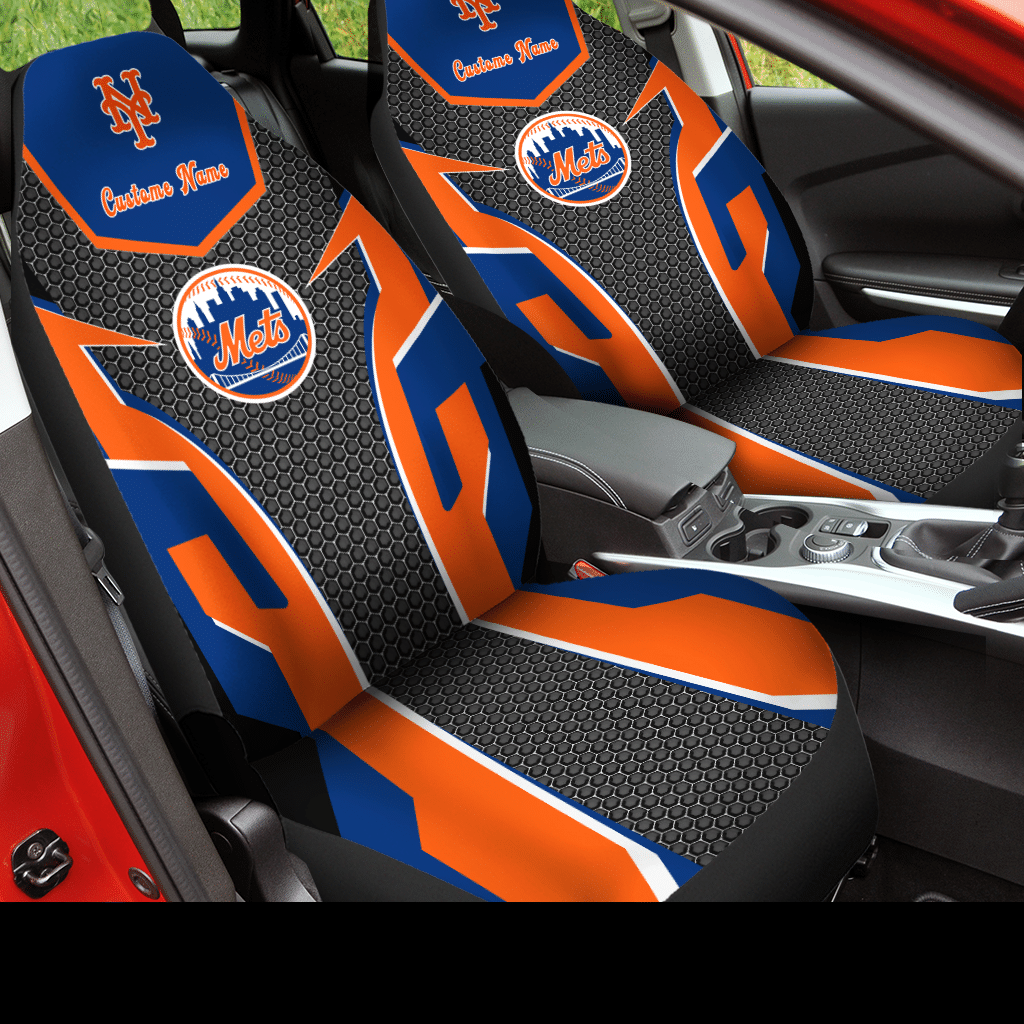 New York Mets Custom Name Car Seat Covers (Set Of 2) – V1.1