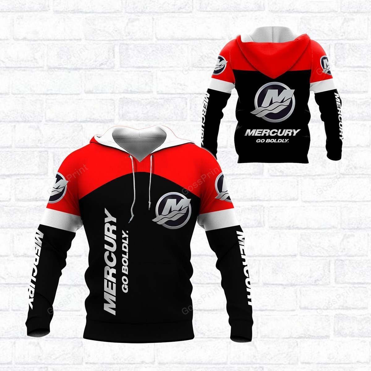 3D All Over Printed mercury marine BDA -HL Shirts Ver 1 (Red)