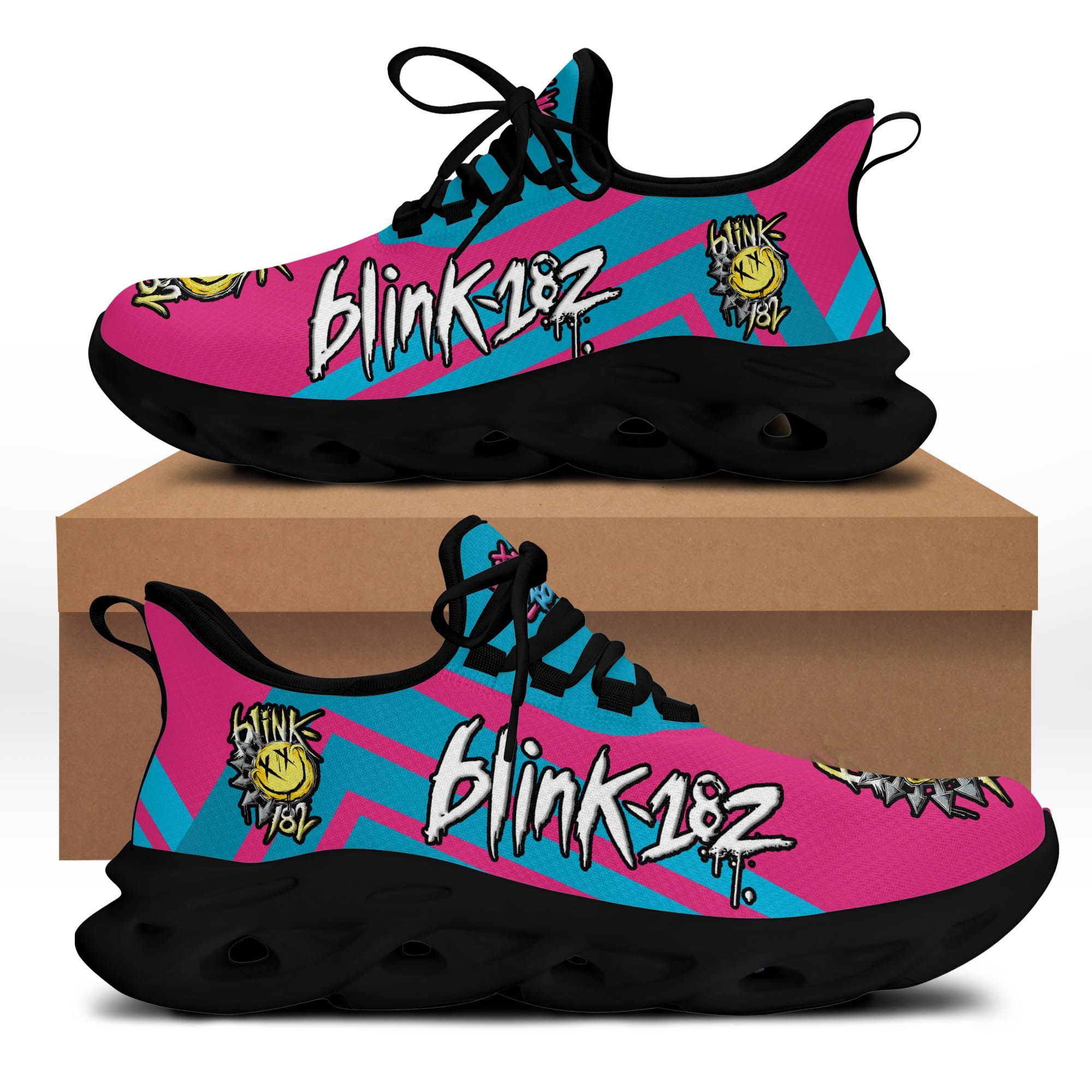 Blink 182 NTH-NH BS Running Shoes Ver 1 (Blue & Pink)