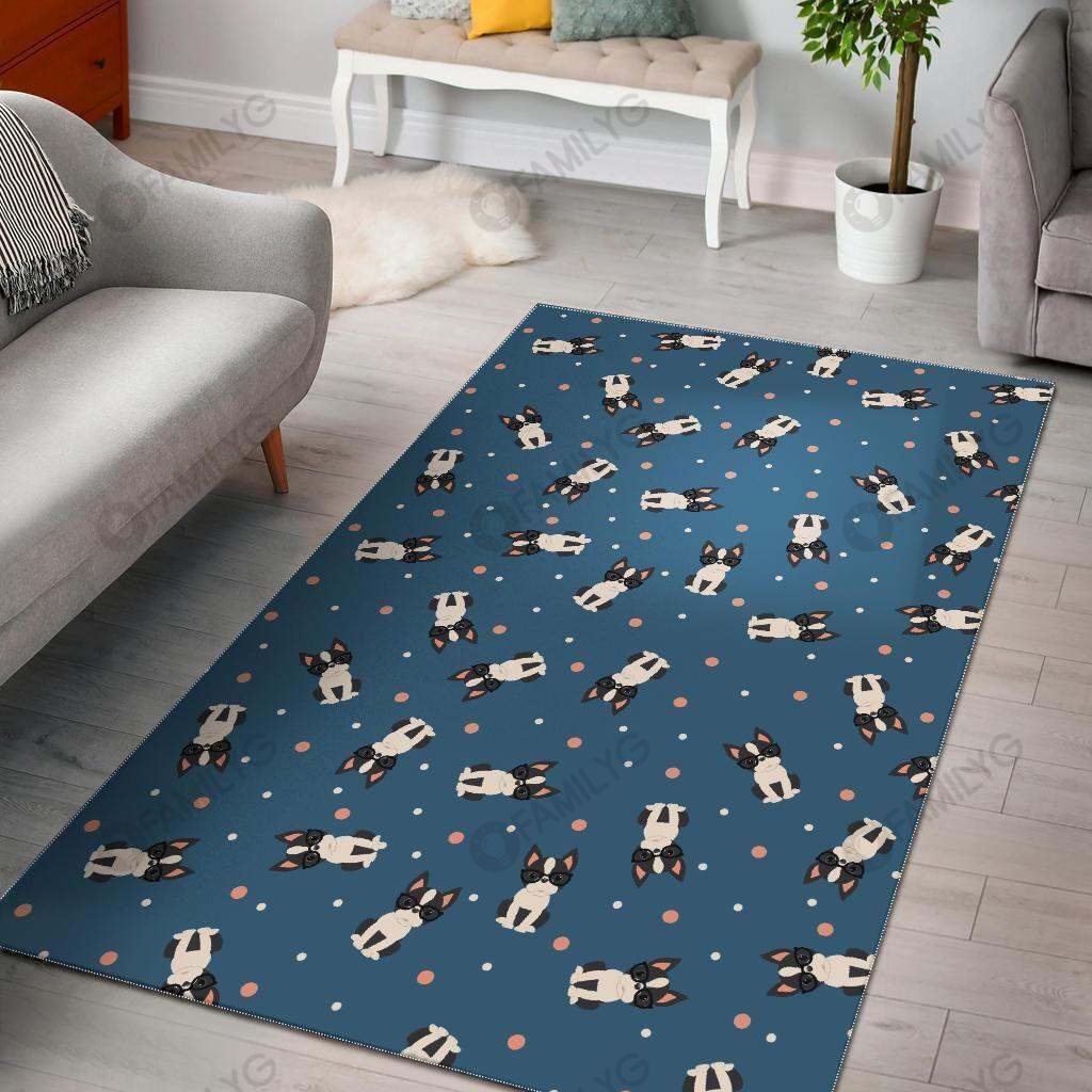 Cute boston terrier dog spattern Rug