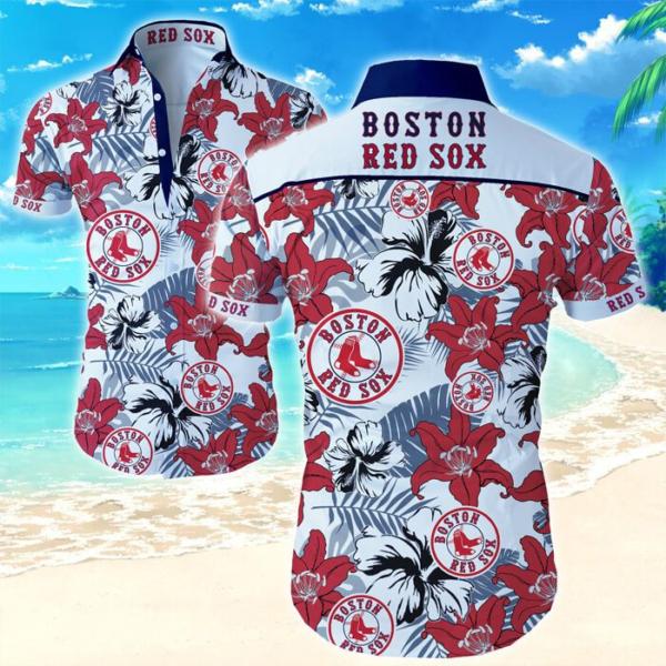 Hawaii Shirt ?C Boston Red Sox Hawaiian Shirt Tropical Flower Short Sleeve Slim Fit Body -Zx09916