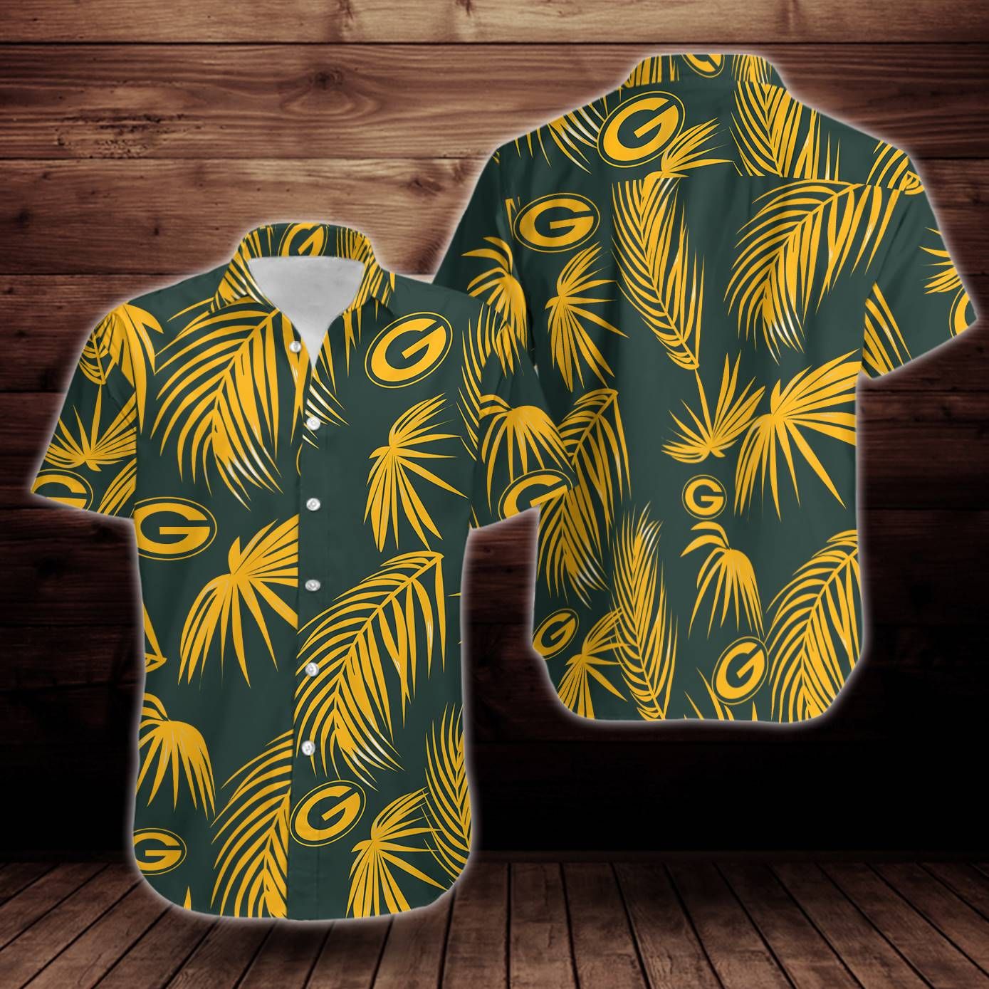 Green Bay Packers Flower Short Sleeve Hawaiian Aloha Shirts Aloha Shirts