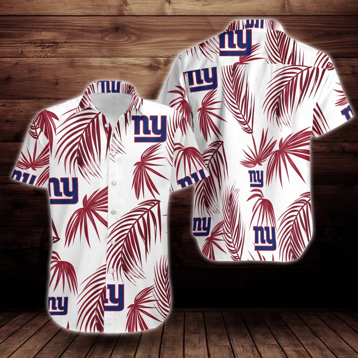 New York Giants Flower Short Sleeve Hawaiian Aloha Shirts Aloha Shirts