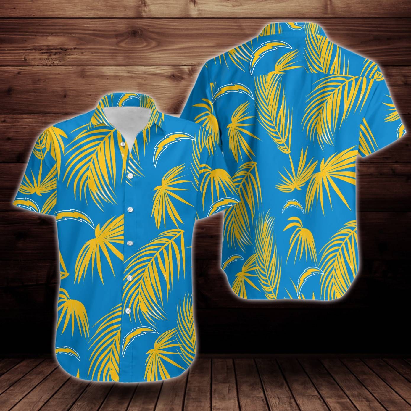 Los Angeles Chargers Flower Short Sleeve Hawaiian Aloha Shirts Aloha Shirts