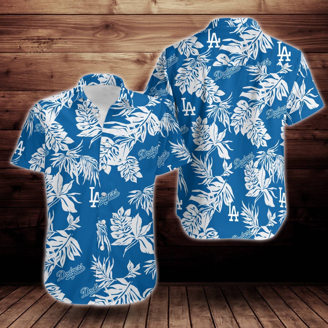 Los Angeles Dodgers Tropical Flower Short Sleeve Hawaiian Aloha Shirts Aloha Shirts