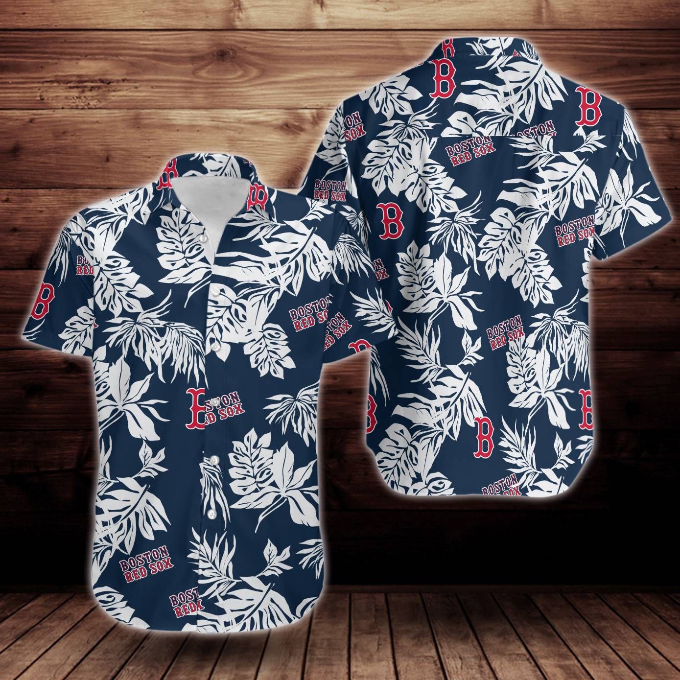 Boston Red Sox Tropical Flower Short Sleeve Hawaiian Aloha Shirts Aloha Shirts