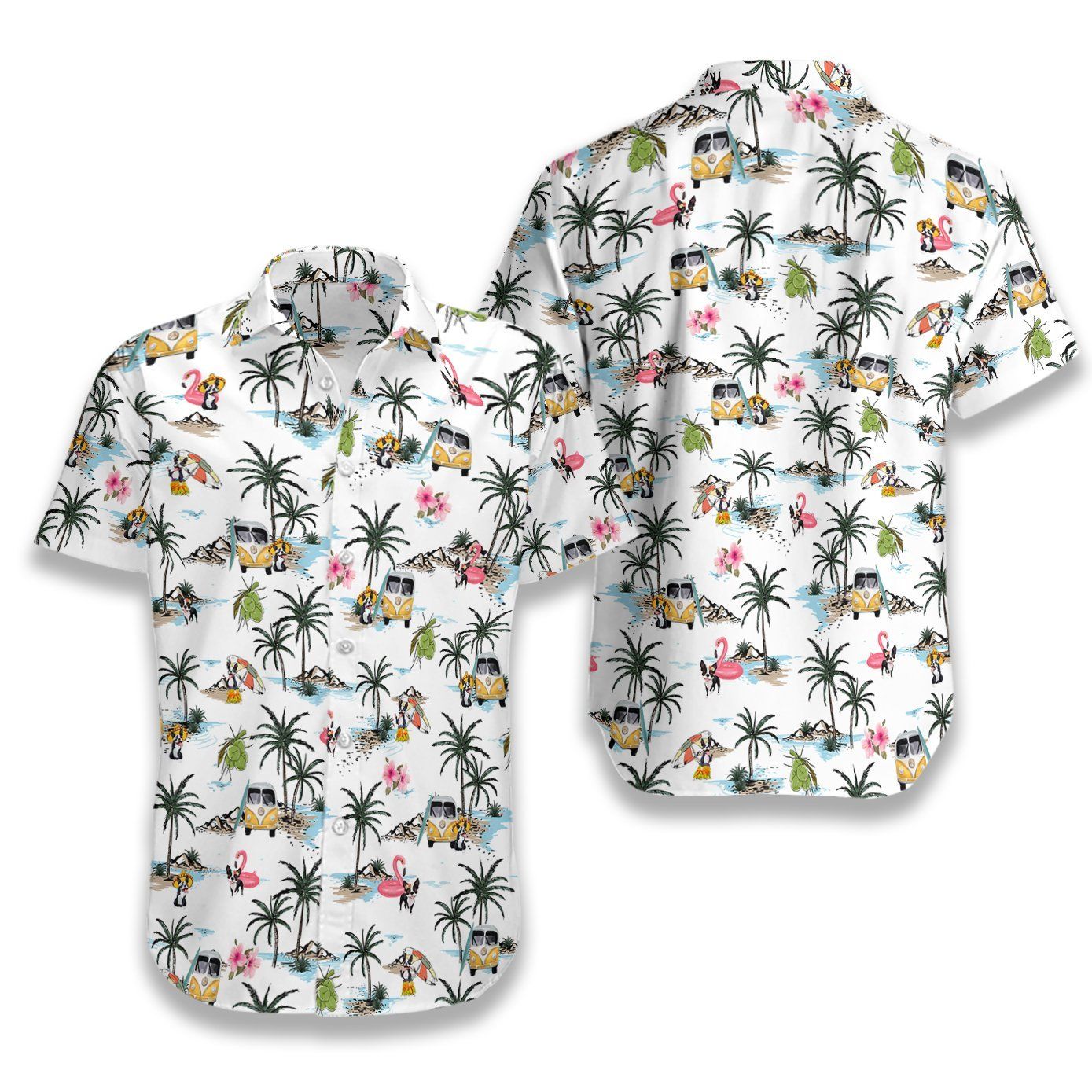 Boston Terrier Hawaii Ez03 0207 Hawaiian Aloha Shirts Aloha Shirts