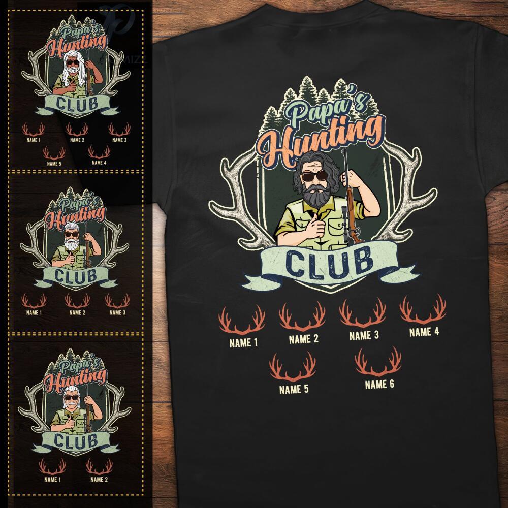 Custom Papa’s Hunting Club Front Printed T-Shirt