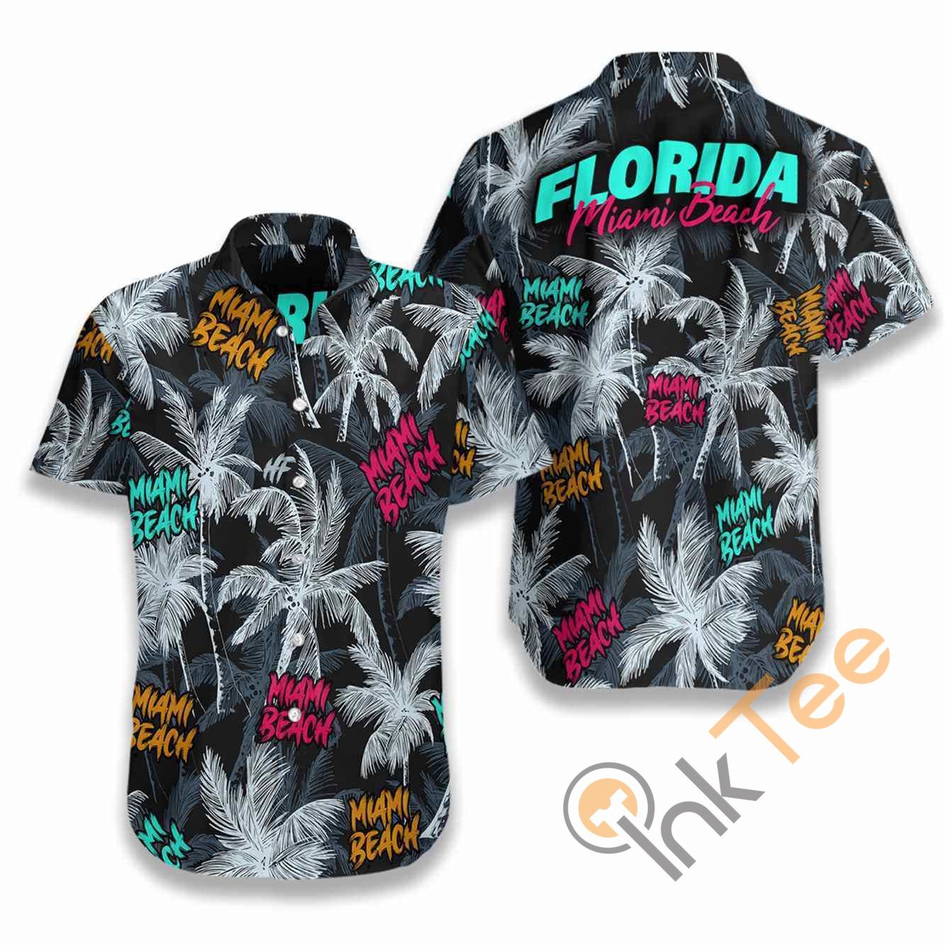 Miami Beach Coconut Tree Seamless Hawaiian shirts