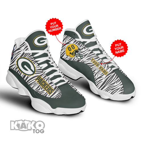 Green Bay Packers Football Personalized Shoes Air JD13 Sneakers