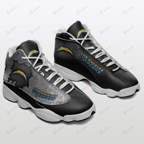 Los Angeles Chargeers Shoes Personalized Air JD13 Sneakers Black