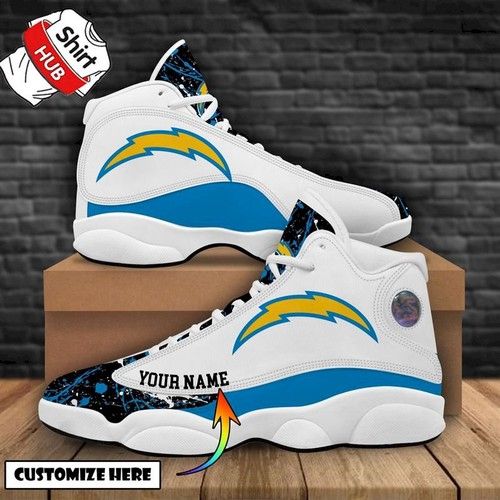 Los Angeles Chargers Sneakers Personalized AJ 13 Running Shoes For Fan